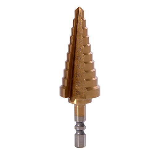 XCSOURCE® 6-25mm Stufenbohrer Bohrer 10-Punkte HSS titanbeschichteten 1/4 "Sechskantschaft Schnellspanner Holz Metall Cutter BI447