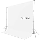 fondos blancos INCLUYE: 1 telón de fondo 3 m x 3 m blanco, soporte o barra cruzada NO incluidos