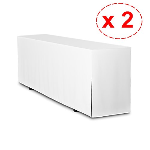 2er Pack Biertischhussen, Hussen für Biertisch, (nur Tisch) Premium Qualität (Tischbreite: 50cm - Weiß)