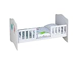 Polini Kids Kombi-Kinderbett Basic Monsters weiß-grau 140×70 cm,1184-2 - 5