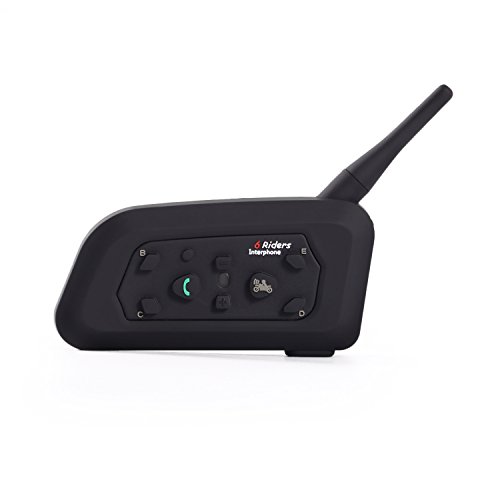 Catuo 1200 m BT Interphone Bluetooth Motorbike motorcycle Helmet intercom Headset per 6 piloti, ideale per sci, ATV equitazione Karting