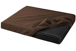 tierlando® Das Original Quick-Cover® Basic Uni Matratzenschoner 4-eckig Schonbezug Spannbettlaken Polyester - für Hundebett | Hundematratze | Hundematte | Hundesofa (DE5 | 100x70x6-9 cm, 01 Braun)