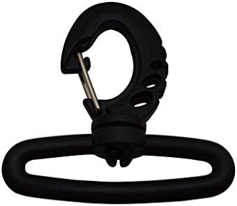 Tianbang Black 2" Inside Width Swivel Snap Black Plastic Buckles Lobster Clasp Trigger Clips Rotary Hook Pack of 4