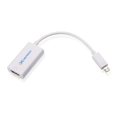 Cable Matters® MHL 2.0 auf HDMI Adapter für Samsung Galaxy S3/S4/S5/Note 2/Note 3/Note 8.0/Note 10.1 mit Micro-USB Ladekabel Weiß
