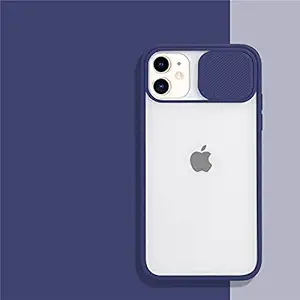 MobileZon Camera Shutter Slide Cover Protector Design Smoke Back Case (iPhone 12, Blue)