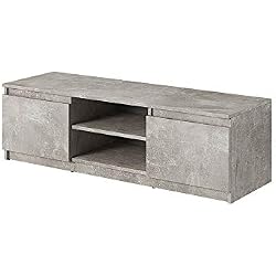 Selsey Meuble télé, Aspect béton Mat, 120 x 35,5 x 38