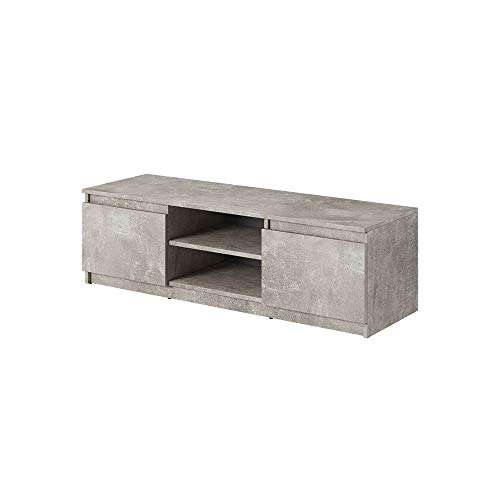 Selsey Meuble télé, Aspect béton Mat, 120 x 35,5 x 38
