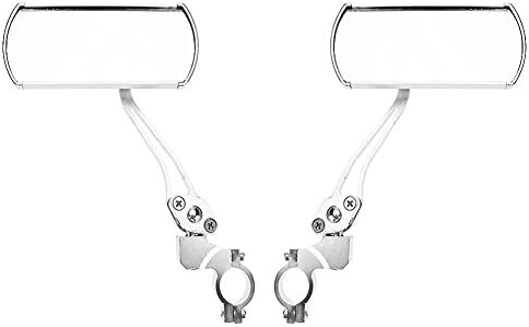 EuBaiFeng 1 Pair 360 Degree Multi-angle Flexible Rotation Motorcycle Bike Bicycle Safty Rear View Mirror Adjustable Flexible Reflective Flat Mirror Handlebar Mounted Widen Aluminum Alloy Bike Mirror
