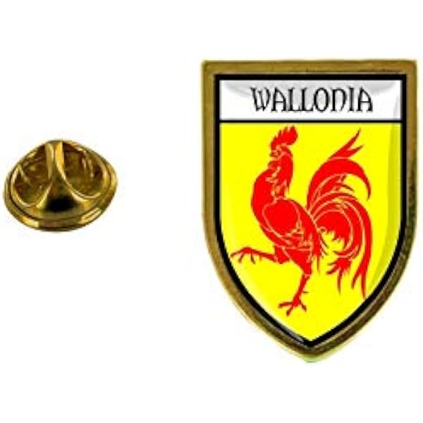 Badge Pin Drapeau Wallonie - Akachafactory - 2cm - Résine Époxy - Fermoir Papillon