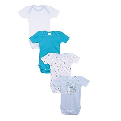 Absorba, Body Lot de 4 , Bébé garçon - Bleu (Cornflower 40) - 0-3 mois (Taille fabricant:3M)