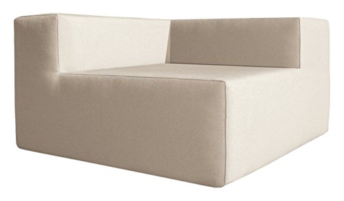muebles-exterior Corner Medium - Sofa Möbel Jardin, Stoff nautischen Wasserdicht, 81 x 81 x 59 cm, beige