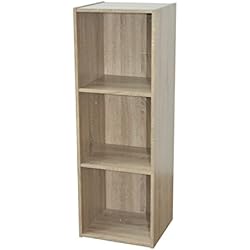 Alsapan Compo Meuble de Rangement 3 Casiers Bibliothèque Etagères Cubes Chêne 91 x 31 x 29,5 cm