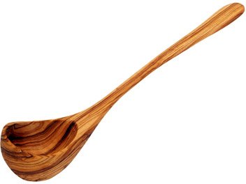 GROß SCHÖPFLÖFFEL AUS OLIVENHOLZ 32 cm von Mastro Leonardo - Handarbeit aus Italien (SCHÖPFKELLE KELLE LÖFFEL)