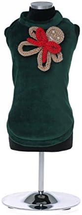 Trilly tutti Brilli Saverio Dog's Jumper with Ginger Bread Decoration, 2X-Small, Green