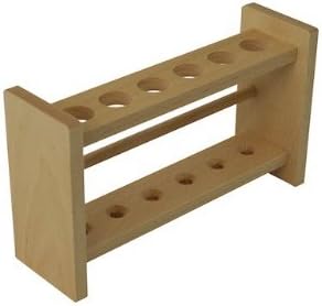 Wooden stand for 6 test tubes
