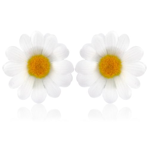 White Daisy Flower hair clips
