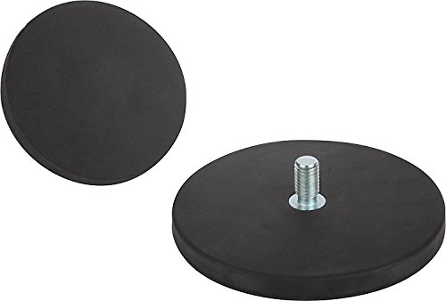 Magnetsystem gummiert, Ø 66x8,5 mm, mit Gewinde M6x15mm, Haftkraft 25 kg