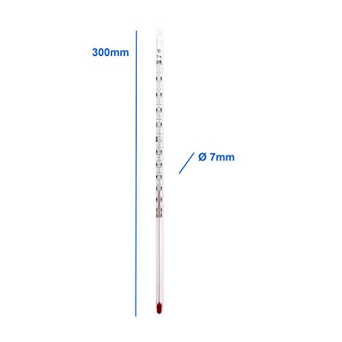 2 Stück Set Glas Tee / Wasser Thermometer . Teethermometer 0 bis °C bis + 200 ° Celsius 28 cm Länge - 4