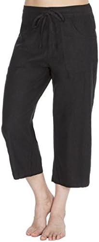 Metzuyan - Womens 3/4 Capri Pants | Cropped Elasticated Trousers | Sizes 10-14 Blk 10