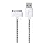 Produktbild Pack 4 Lot 4 PCS 3 Füße 30 Pin Nylon geflochten Premium USB Ladekabel Datenkabel Sync-Kabel für Apple iPod, iPhone, und iPad (Einzelbett weiß Nylon Kabel)