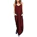 Produktbild Kleid Internet Damen Boho Sommer Cocktail Party Beach Long Maxi Kleid (L, weinrot)