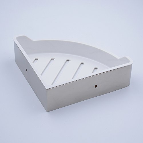 Beelee Eckablage Premium Edelstahl rostfrei+ABS, 22 x 6.5 cm, Gebürstetes Nickel - 8