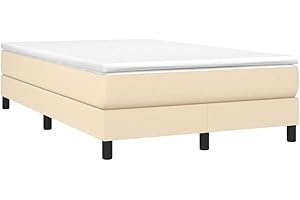 ‎VIDAXL vidaXL Rama łóżka, kremowa, 120x200 cm, obita tkaniną