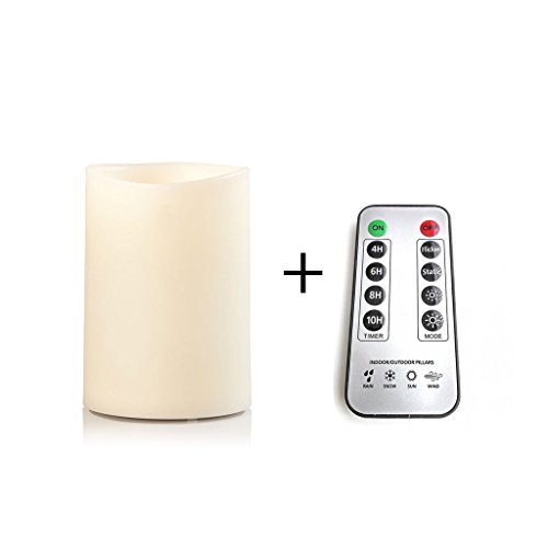Preisvergleich Produktbild sompex LED Außenkerze - Kunststoff 9x12,5 elfenbein MIT Fernbedienung