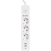 S-link SPG03TC 2 Usb +1Type C 5V2.4A 1.5m 3x1.00mm 100% Bakır 750 Joule 3 l&uuml; Anahtarlı Akım Korumalı Beyaz Priz