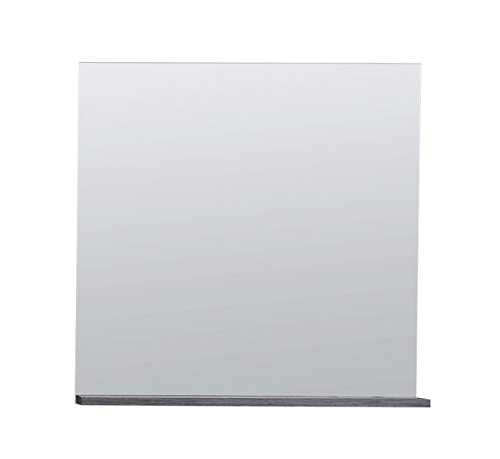 trendteam CAF40103 Badezimmerspiegel Weiss Melamin, Absetzung Rauchsilber, BxHxT 60 x 60 x 13 cm