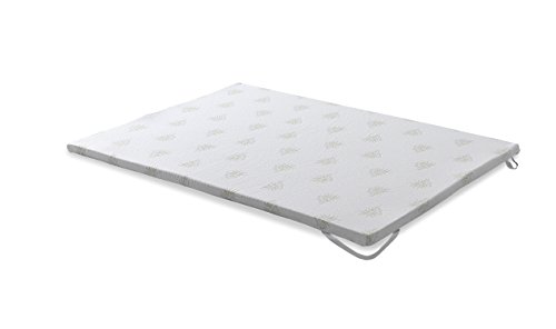 Camapolis- Topper viscoelástico 135x190 de 5 cms Aloe Vera, 55kg/m3 densidad.