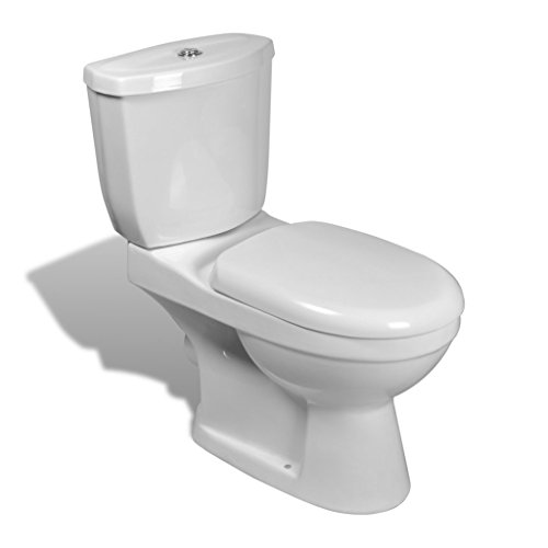 vidaXL Design Stand Toilette/WC Bodenstehend Keramik Sitz inkl. Spülkasten Weiß 240549 - 3