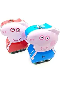 The Ethnicity Pig Shaped Metal Money Bank Piggy Bank for Kids Boys & Girls with Lock Pack of 1 ( Assorted )