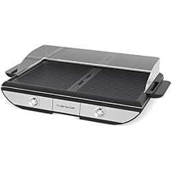 Riviera & Bar Combiné plancha-Gril électrique, Noir et INOX