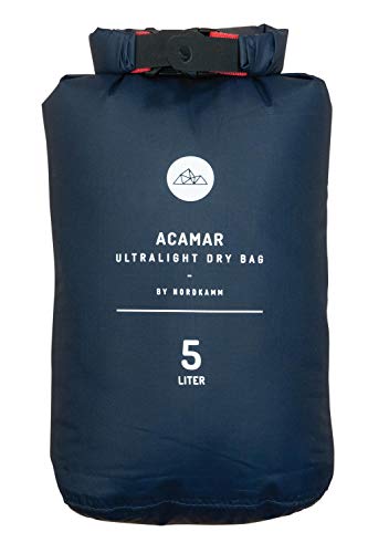 NORDKAMM Dry-Bag - Sacco a Secco Ultra Leggero, 5 l, 10 l, 15 l o Set, Colore: Blu, Blu, 5 Litri