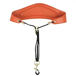 HEALLILY Saxophone Strap Vintage Adjustable Neck Shoulder Harness Padded for Sax Bass Tenor Saxophone Accessory Orange