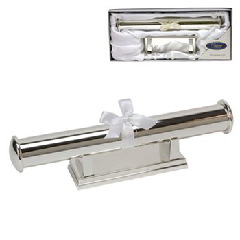 Baby Gifts Personalised Engraved Silver Plated Certificate Holder, Christening, Wedding, Graduation