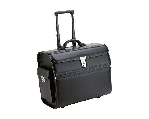 Alassio 45033 - Pilotenkoffer MONDO, aus strapazierfähigem Lederimitat, ca. 46 x 38 x 22 cm, schwarz