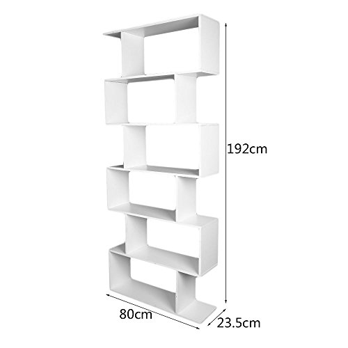 Easy Setup Dismount High Capacity Simple Classic 6 Tier Book Shelf Display Rack \ Furniture Home House Cabinet Desk Shelf Stand Dresser Seat Dining Living Room Chairs Table Contemporary Stylish Unique Ottoman Stuff Parents Kids Outdoor Indoor Sleeping Beside Office Hotel Entrance Decorative Special Large Big Small Durable Quality Couch Bedroom Modern Kitchen Gadgets Wood Solid