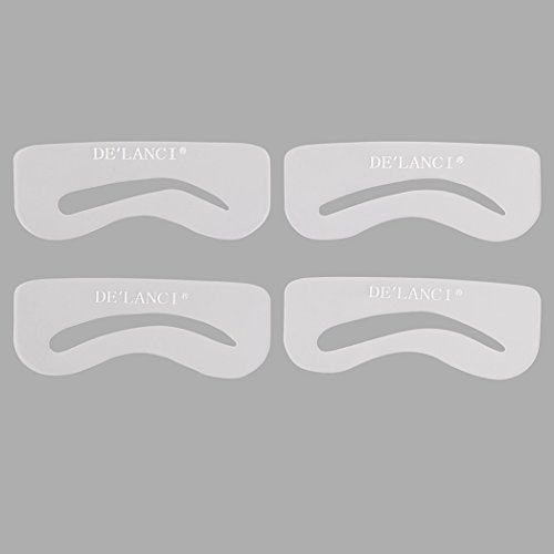 DE’LANCI 4 Color Pro-Augenbraue -Puder-Palette mit 4Pcs Augenbrauen Schablonen Set (Farbe 1) - 6