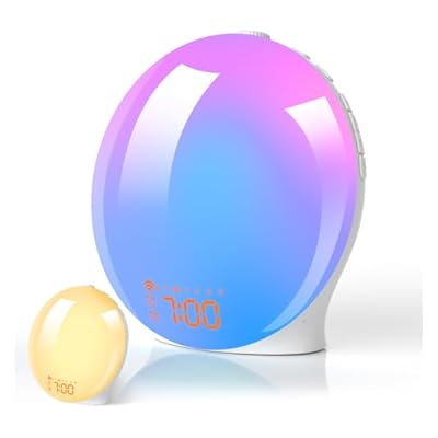 Sunrise Alarm Clock, Wake Up Light Fullscreen With Sunrise Sunset Simulation Dual Alarms Snooze Function, 10 Color Modes Atmosphere Night Lamps 8 Natural Sounds Fm Radio For Adults Kids Bedroom