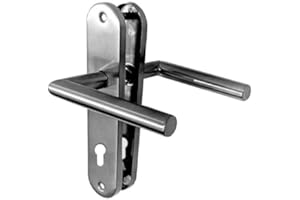 KLOSE BESSER Paire de Poignée de porte sur plaque "Entraxe 165 mm" Inox 304 Mini "Mini TINA" - Trou Cylindre