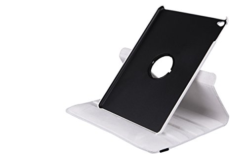 WEIß iPad AIR 2 ( 6 ) 360 Grad rotierende Ledertasche Smart Case Hülle für das neue Apple iPad AIR 2 ( 6 ) mit Retina Display voll kompatibel mit der Sleep-Funktion + Displayschutzfolie + kapazitiver Stift - 5