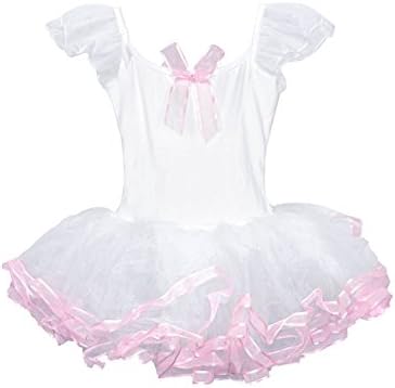 KKia Little Girls Fitted Mini Ballet Dance Lace Tulle Tutu Leotard Costume Bridesmaid Dresses Age 2-8 Years