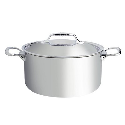 De Buyer 3742.28 'Affinity' Faitout avec Couvercle - Multicouche Inox - 2 Anses Fonte d'Inox - Diamètre 28 cm