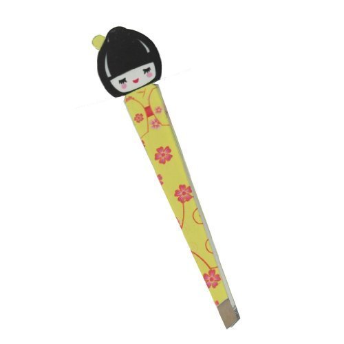 Kokeshi Geisha Girl Tweezers - Yellow