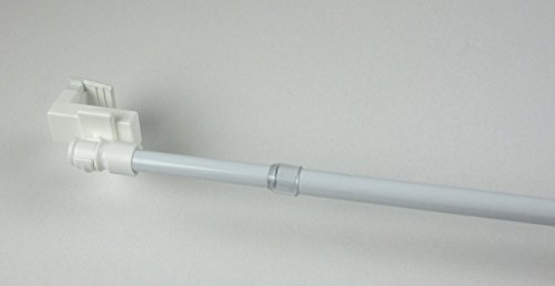 Klemmstange für Scheibengardinen, Scheiben-Gardinenstange mit Klemmträger, 85-135 cm ausziehbar, Ø 12 mm, weiss