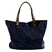 Produktbild Wasserdichte Öl Wachs Leinwand Handtaschen einfache Handtasche Querschnitt Retro Umhängetasche Männer große Kapazität gefaltete Einkaufstasche (Navy blue, 42 × 17 × 37.5 cm)
