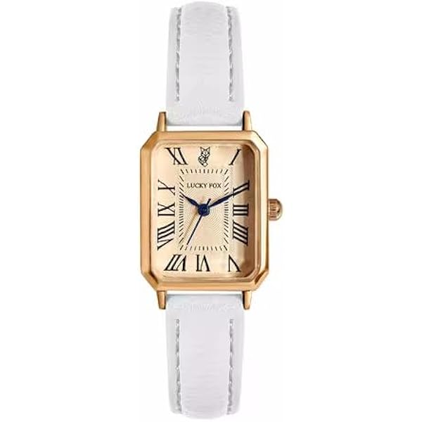 Montre Femme Silverora Rectangulaire/tonneau - Cadran Chiffres Romains, Bracelet Cuir PU, étanche 1 ATM, Mouvement Quartz