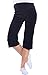 Mija – Comfortable Casual 3/4 Maternity Cropped Pants Trousers 3091 (14, Black)